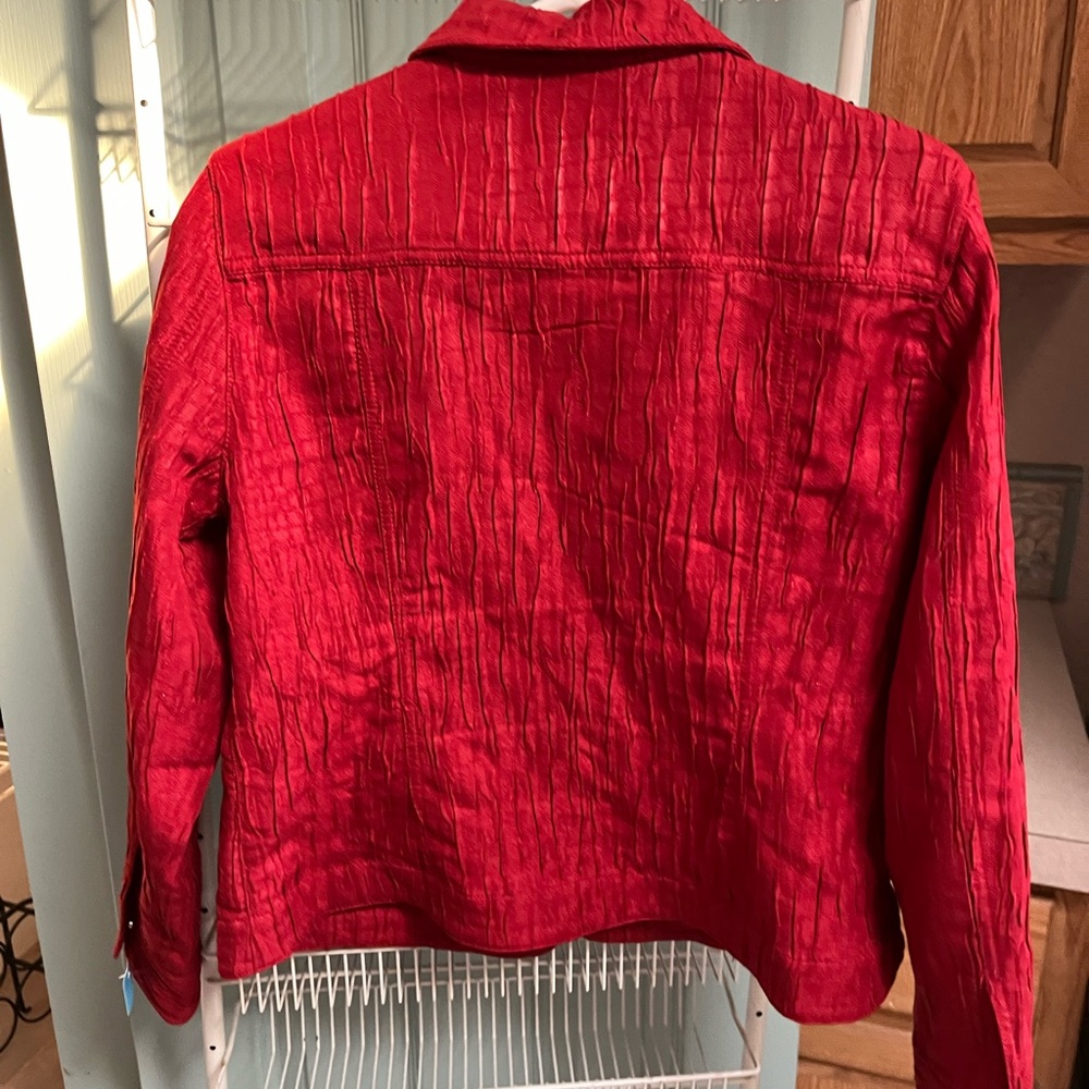 Ruby Rd Women’s Red Jacket Collared Pockets Sz 10… - image 6